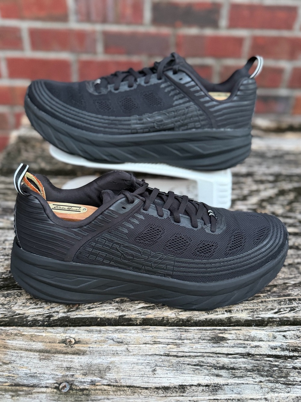 Hoka One One Bondi 6 Triple Black Men's Sz 11.5 Max Cushion Running Shoes X2 - Picture 4 of 16
